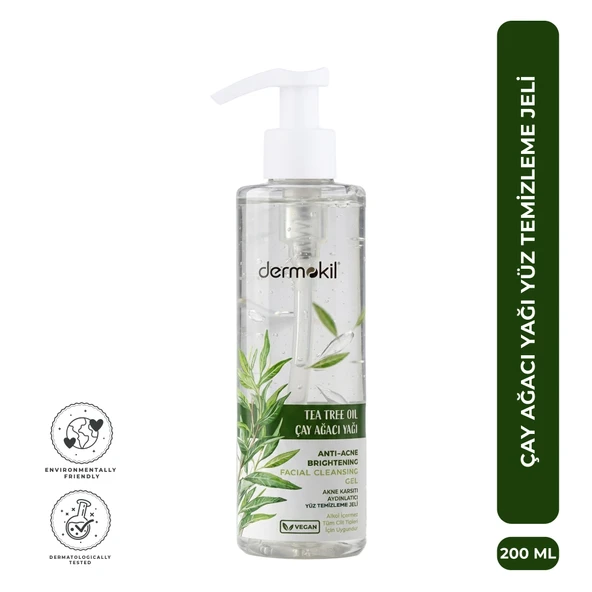 Dermokil Çay Ağacı Akne Karşıtı Yüz Temizleme Jeli 200 ml ürün görseli 1