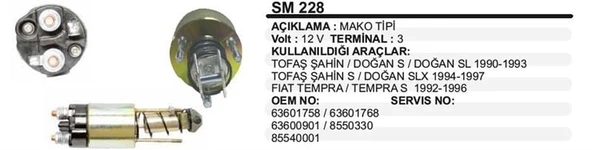 MARŞ OTOMATİĞİ 12V FIAT SAHIN/DOGAN S-SLX/TEMPRA MAKO TİPİ ürün görseli 1