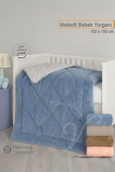 Vionel Home Lüks Welsoft Bebek Yorganı, 100x150 cm, Çift Taraflı Kullanım, Kuzu Tüyü Yumuşaklığı ürün görseli 1
