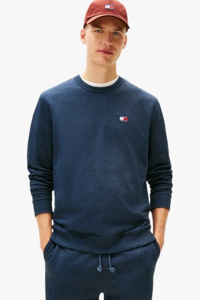 Tommy Hilfiger   TJM REG BADGE CREW EXT Erkek Mavi Sweatshirt - DM0DM22665 ürün görseli 1