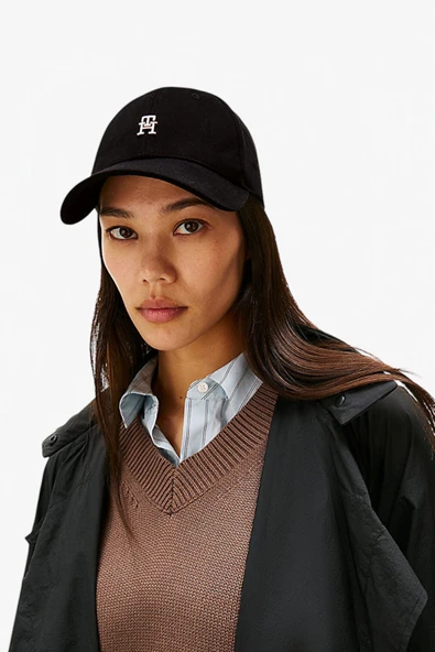 Tommy Hilfiger   TH ELEVATED CHIC CAP Kadın Siyah Şapka - AW0AW17631 ürün görseli 1