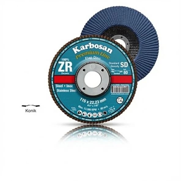 Karbosan Flap Disk Zımpara ZR 115x80 983465 ürün görseli 1