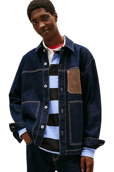 Tommy Hilfiger   CHORE JACKET EXT EI6050 Erkek Mavi Denim Ceket - DM0DM22419 ürün görseli 1