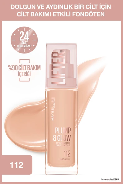 Maybelline New York Lifter Niasinamid ve Hyalüronik Asit İçeren Aydınlatan Fondöten - 112 ürün görseli 1