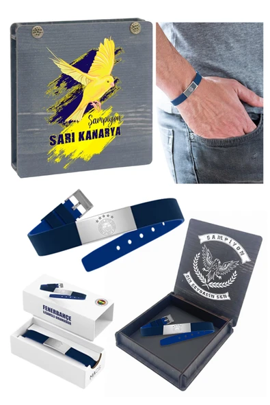 FENERBAHÇE Fashion Bold Lacivert Bileklik UV Kutu Hediyeli ürün görseli 1