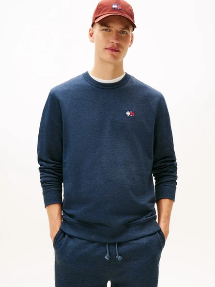 Tommy Hilfiger   TJM REG BADGE CREW EXT Erkek Mavi Sweatshirt - DM0DM22665 ürün görseli 1