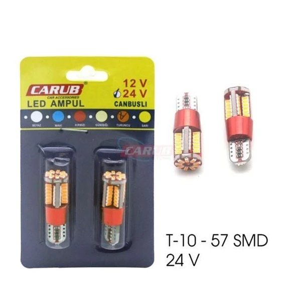 CARUB AMPUL 24V T10  57 SMD CAMBUS FİBER TURUNCU ürün görseli 1