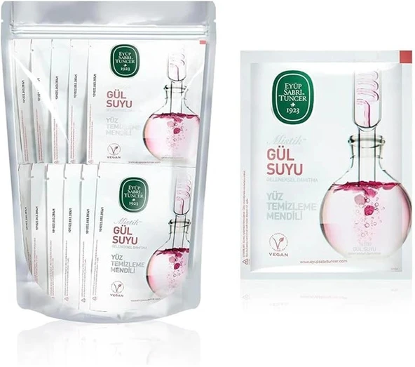 Mistik Gül Suyu Yüz Temizleme Mendili 75li Küçük Boy Doy pack Poşet ürün görseli 1