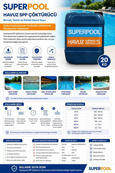 Superpool Havuz Spp Çöktürücü 20 kg ürün görseli 1