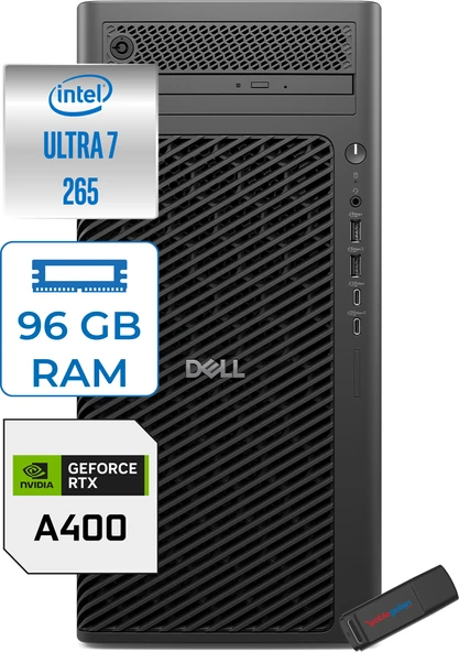 Dell Pro Max Tower T2 Ultra 7 265 96GB Ddr5 1tb SSD 4GB/A400 Windows 11 Pro 360W Masaüstü Iş Istasyonu FCT2250A400P26 + Zettausb ürün görseli 1