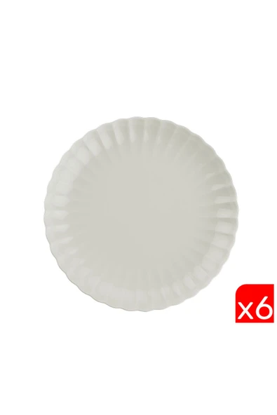 Kütahya Porselen Bone Luz Krem Pasta Tabağı 21cm 6 lı ürün görseli 1
