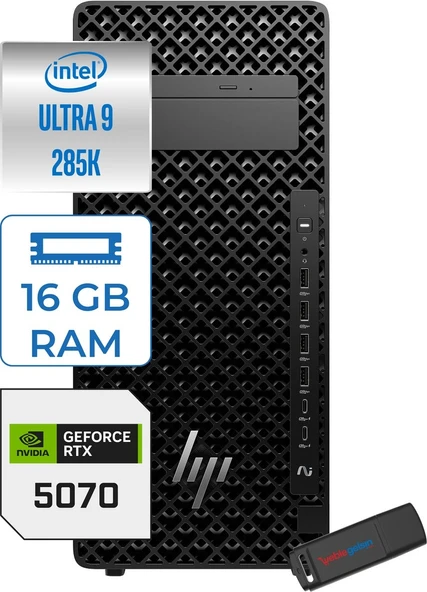 Hp Ws Z2 G1I Intel Core Ultra 9 285K 5.5ghz 16GB 2tb SSD 12GB/RTX5070 Windows 11 Pro 700W Iş Istasyonu B34JZESP03 + Zettausb ürün görseli 1