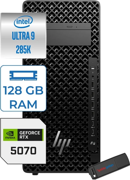 Hp Ws Z2 G1I Intel Core Ultra 9 285K 5.5ghz 128GB 1tb SSD 12GB/RTX5070 Windows 11 Pro 700W Iş Istasyonu B34JZESP42 + Zettausb ürün görseli 1