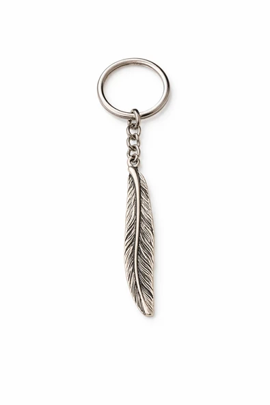 Free Feather Spirit – Tüy Figürlü Gümüş Renk Unisex Metal Anahtarlık ürün görseli 1