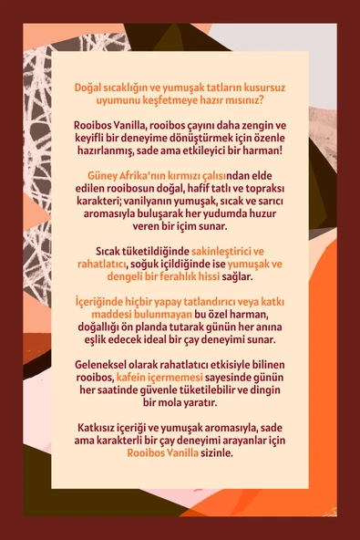 Rooibos Vanilla Tea - Rooibos Vanilya Çayı, 50 gr - Resim 5