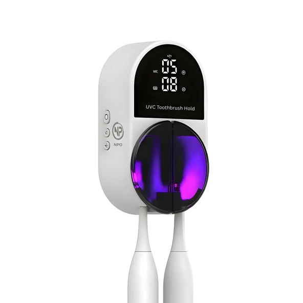 NPO ESX9 Led Ekranlı Otomatik Açılan Kapaklı Şarjlı Fırça Tutucu ve UV Diş Fırçası Sterilizatörü ürün görseli 1