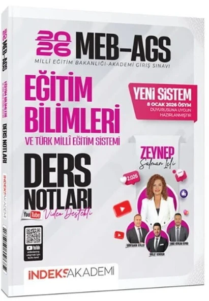 2026 MEB AGS Eğitim Bilimleri ve Türk Milli Eğitim Sistemi Video Ders Notları İndeks Akademi ürün görseli 1