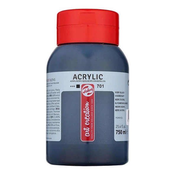 TALENS ARTCREATİON AKRİLİK 750 ML IVORY BLACK 701 ürün görseli 1