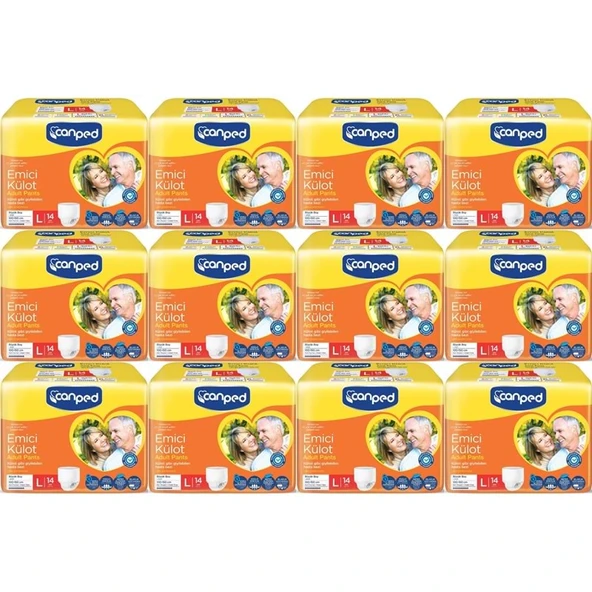 Canped Emici Külot Pants Yetişkin Bezi L - Büyük - Large Ekonomik Pk 168 Adet (12PK*14) ürün görseli 1