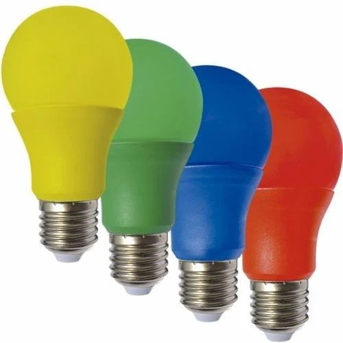 1'er Adet Toplamda 4 Tane Sarı, Kırmızı, Mavi, Yeşil Renk 10 Watt E27 Duy Led Ampul, 4'lü Renkli Ampul ürün görseli 1