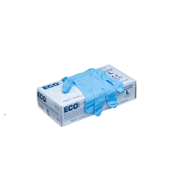 Mavi Pudrasız Nitril Eldiven Large (L) - Resim 2