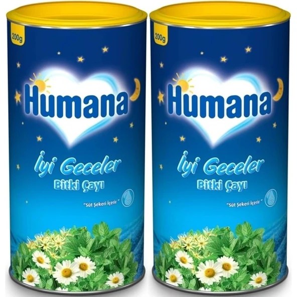 Humana İyi Geceler Çayı 200GR (Melisa Yağı İçeren Karışık Bitki İçecek Tozu) (2 Li Set) ürün görseli 1