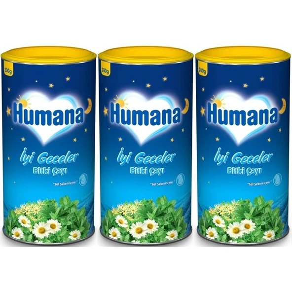 Humana İyi Geceler Çayı 200GR (Melisa Yağı İçeren Karışık Bitki İçecek Tozu) (3 Lü Set) ürün görseli 1