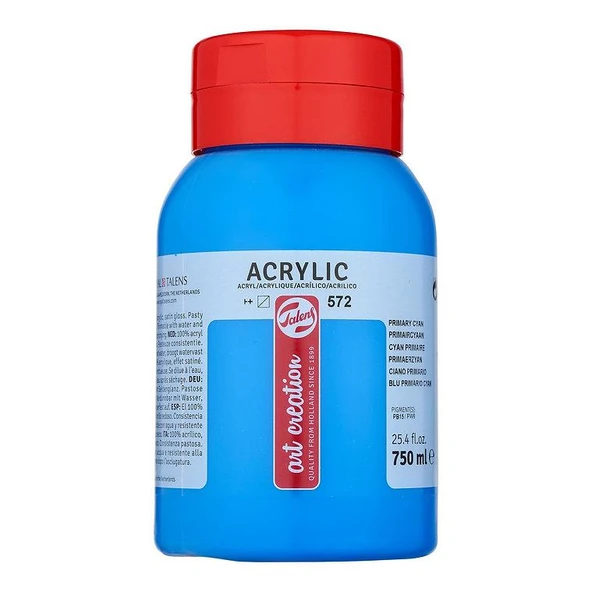 TALENS ARTCREATİON AKRİLİK 750 ML PRIMARY CYAN 572 ürün görseli 1