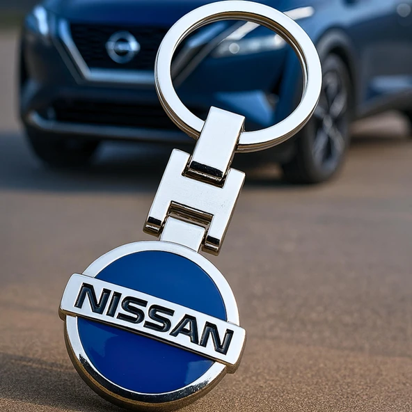 Nissan Logolu Krom Metal Araba Anahtarlık Şık Anahtarlık Hediyelik ürün görseli 1