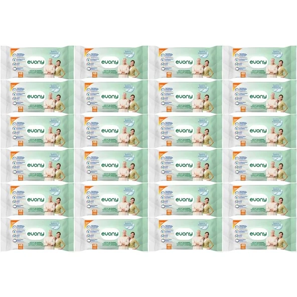 Evony Yetişkin Vücut Perine Temizleme Islak Mendil Havlu 48 Yaprak XL Banyo Ferahlığı (24 Lü Set) ürün görseli 1