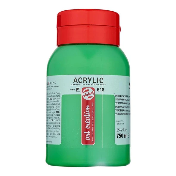 TALENS ARTCREATİON AKRİLİK 750 ML PERMANENT GREEN LIGHT 618 ürün görseli 1