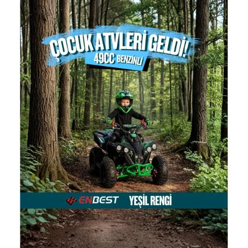 49 CC BENZİNLİ ÇOCUK ATV 4-12 YAŞ YEŞİL ürün görseli 1