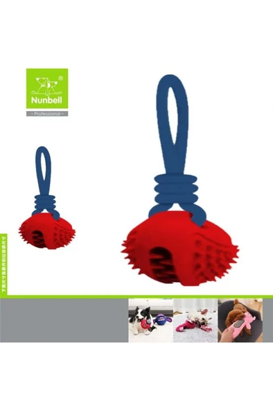 Nunbell Köpek Oyuncağı İpli Dikenli Top ürün görseli 1