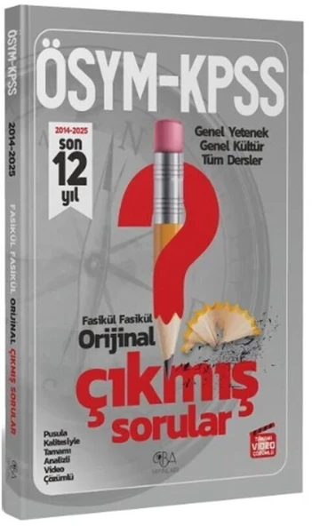 2026 KPSS Genel Yetenek Genel Kültür Orijinal Son 12 Yıl Çıkmış Sorular CBA Yayınları ürün görseli 1