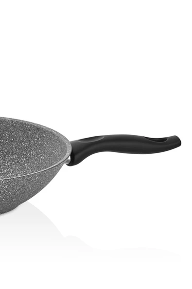 FALEZ Cost 28 Cm Granit Gri Wok Tava - Resim 3