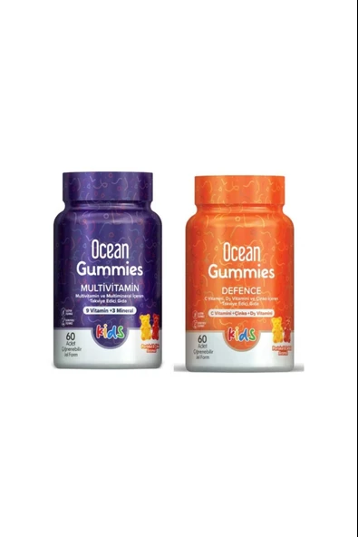 Ocean Gummies Defence 60 Çiğnenebilir Form + Ocean Gummies Multivitamin Kids 60 Yumuşak Tablet ürün görseli 1