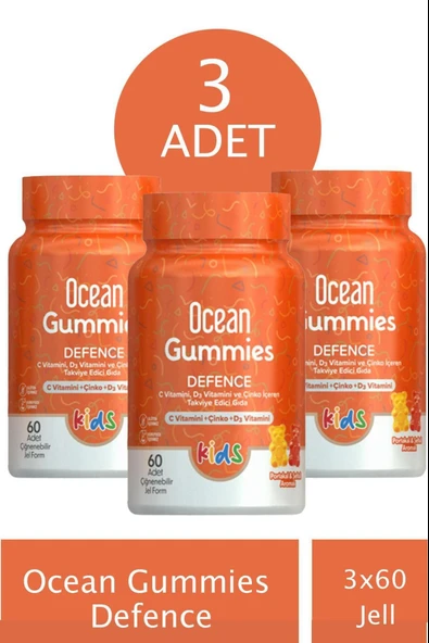 Ocean Gummies Defence 60 Çiğnenebilir Form 3 Adet ürün görseli 1