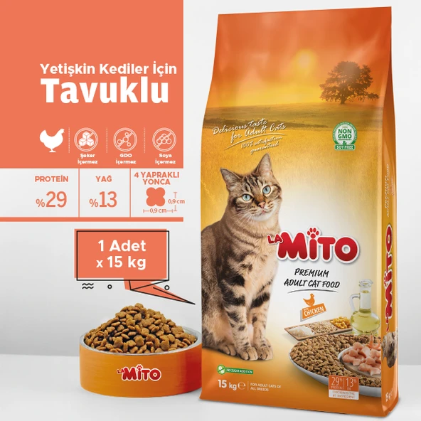 Mito Tavuklu Yetişkin Kedi Maması 1 Kg Tam ve Dengeli Besleyici Formül ürün görseli 1