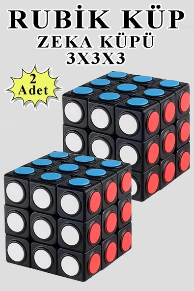 Rubik Küp 2 Adet Zeka Küpü Eğitici Oyuncak 3x3x3 Canlı Renkler Magic Cube 6x6 cm ürün görseli 1