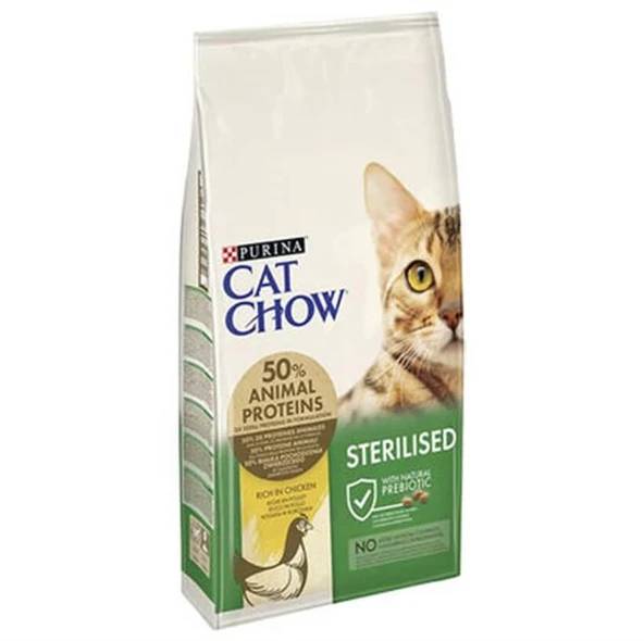 Cat Chow Sterilised Chicken Tavuklu Kısırlaştırılmış Kedi Maması 15 Kg ürün görseli 1