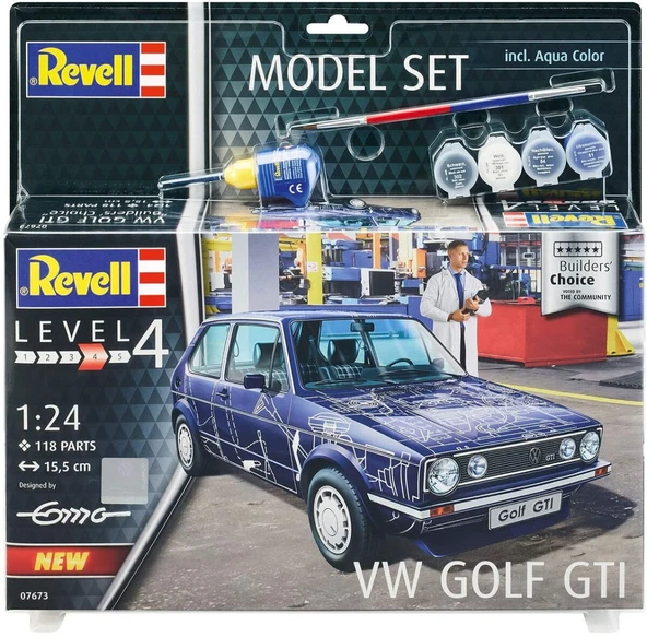 Revell Volkswagen Golf 1 GTI Maket Seti Builders' Choice Özel Seri 67673 ürün görseli 1