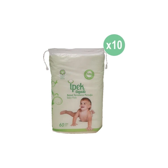 İpek Ipek Organik Bebek Temizleme Pamuğu 60'lı, 10'lu Paket ürün görseli 1