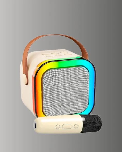 Taşınabilir Karaoke Mikrofon Seti Bluetooth Hoparlörlü - Resim 3