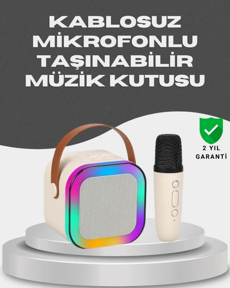 Kablosuz Karaoke Mikrofon Hoparlör Seti Güçlü Ses Çıkışı ürün görseli 1