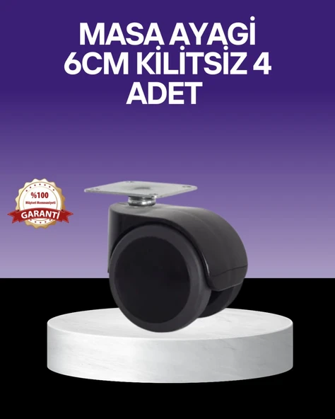 Çok Amaçlı Kilitsiz Masa Ayağı Tekerleği 6 cm ürün görseli 1