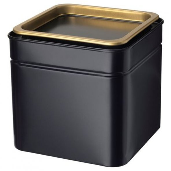 Kapaklı Saklama Kutusu Çay-Kahve Kutusu IKEA 10x10x10 cm Siyah ürün görseli 1