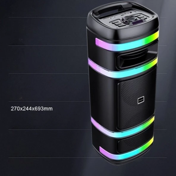 Kablosuz Mikrofonlu Hoparlör - Party Box Speaker - Resim 5