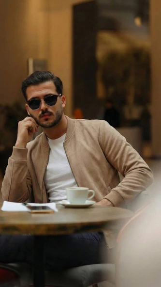 Erkek Scuba Süet Kumaş Bomber Hırka ürün görseli 1