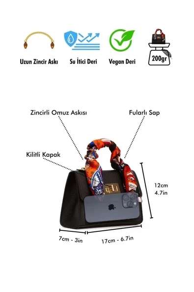 Shaya Kapaklı Çapraz Çanta Siyah - Resim 2