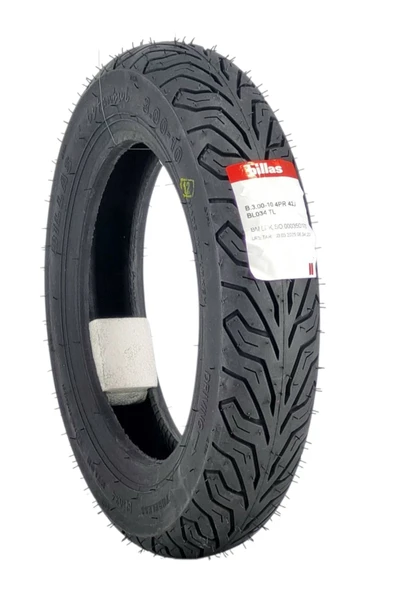Billas 300-10 BL034 TL (TUBELESS - DUBLEKS) MOTOSİKLET LASTİĞİ Uyumlu ürün görseli 1